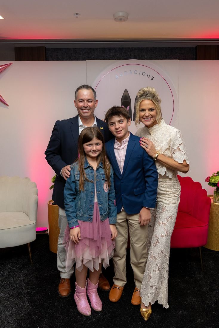 Erika Rothenberger with her family at the Summit