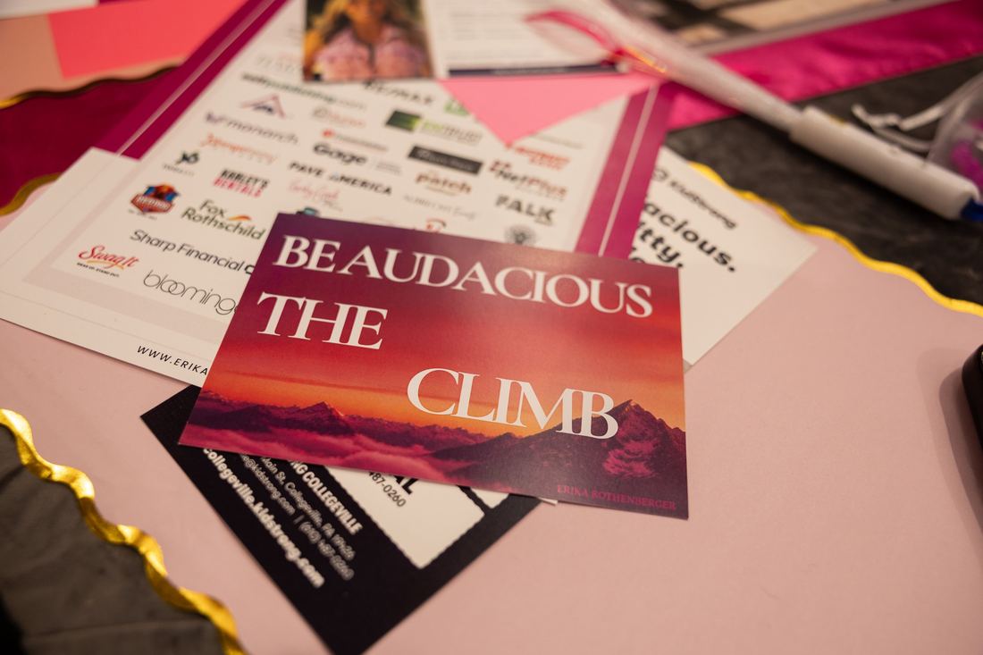 A Be Audacious The Climb card on a Summit table